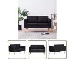 vidaXL Sofa - Tweezitsbank - Tweezitsbank stof zwart - Banks Kopen - Lounge Meubels - Living Room Furniture