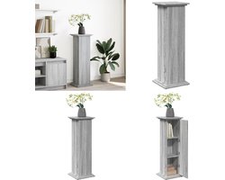 vidaXL Sokkel met opbergruimte 31x30x90 cm bewerkt hout grijs sonoma - Sokkel - Sokkels - Zuil - Pilaar