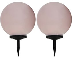 vidaXL Solarlampen 2 st LED rond 40 cm RGB