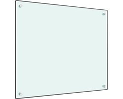 vidaXL - Spatscherm - keuken - 70x60 - cm - gehard - glas - wit