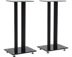 vidaXL - Speakerstandaarden - zuil-ontwerp - gehard - glas - zwart - 2 - st