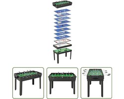 vidaXL Speeltafel - Multispeeltafel - Multispeeltafel 15-in-1 121x61x82 cm zwart - Gametafel - Kinder Speelgoed - Binnenspel