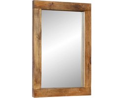 vidaXL - Spiegel - 70x50 - cm - massief - mangohout - en - glas