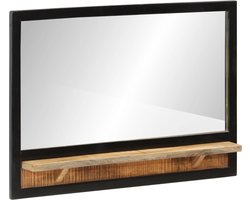 vidaXL - Spiegel - met - schap - 80x8x55 - cm - glas - en - massief - mangohout