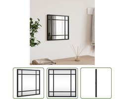 vidaXL Spiegel - Wandspiegel - Wandspiegel vierkant 30x30 cm ijzer zwart - Ronde Spiegel - Rechthoekige Spiegel - Vintage Spiegel