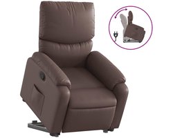 vidaXL - Sta-op-fauteuil - verstelbaar - kunstleer - bruin