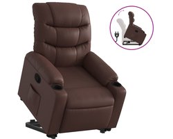vidaXL - Sta-op-fauteuil - verstelbaar - kunstleer - bruin