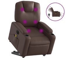 vidaXL - Sta-op-massagestoel - elektrisch - kunstleer - bruin