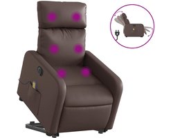 vidaXL - Sta-op-massagestoel - elektrisch - kunstleer - bruin