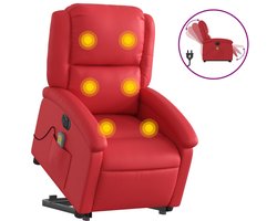 vidaXL - Sta-op-massagestoel - elektrisch - kunstleer - rood