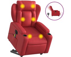 vidaXL - Sta-op-massagestoel - elektrisch - kunstleer - rood