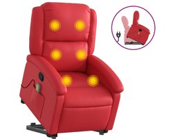 vidaXL - Sta-op-massagestoel - verstelbaar - kunstleer - rood