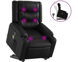 vidaXL - Sta-op-massagestoel - verstelbaar - kunstleer - zwart