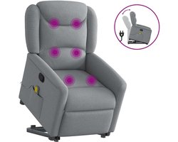 vidaXL - Sta-op-massagestoel - verstelbaar - stof - lichtgrijs