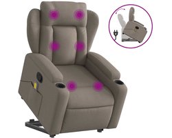 vidaXL - Sta-op-massagestoel - verstelbaar - stof - taupe