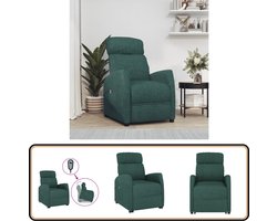 vidaXL Sta-op-stoel Donkergroen - Comfort & Stijl Sta-op-stoel - Relaxfauteuil - Elektrisch Bedienbaar - Loungestoel - Fauteuils