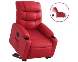 vidaXL - Sta-op-stoel - elektrisch - kunstleer - rood