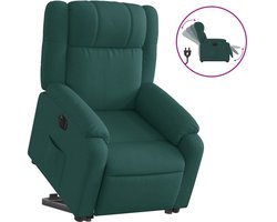 vidaXL - Sta-op-stoel - elektrisch - stof - donkergroen