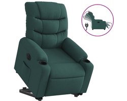 vidaXL - Sta-op-stoel - elektrisch - stof - donkergroen