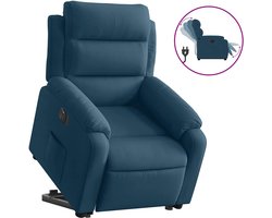 vidaXL - Sta-op-stoel - elektrisch - verstelbaar - fluweel - blauw