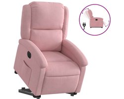 vidaXL - Sta-op-stoel - elektrisch - verstelbaar - fluweel - roze