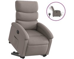 vidaXL - Sta-op-stoel - elektrisch - verstelbaar - stof - taupe