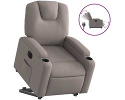 vidaXL - Sta-op-stoel - elektrisch - verstelbaar - stof - taupe