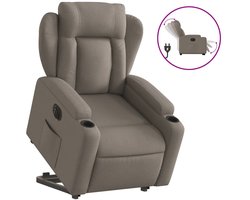 vidaXL - Sta-op-stoel - elektrisch - verstelbaar - stof - taupe