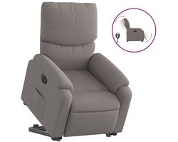 vidaXL - Sta-op-stoel - elektrisch - verstelbaar - stof - taupe