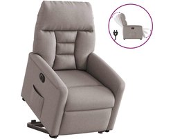 vidaXL - Sta-op-stoel - elektrisch - verstelbaar - stof - taupe