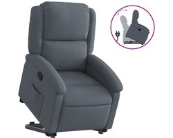 vidaXL - Sta-op-stoel - verstelbaar - fluweel - donkergrijs