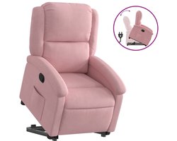 vidaXL - Sta-op-stoel - verstelbaar - fluweel - roze