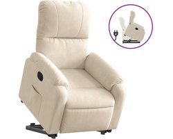 vidaXL - Sta-op-stoel - verstelbaar - microvezelstof - beige
