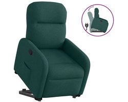 vidaXL - Sta-op-stoel - verstelbaar - stof - donkergroen