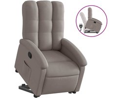 vidaXL - Sta-op-stoel - verstelbaar - stof - taupe