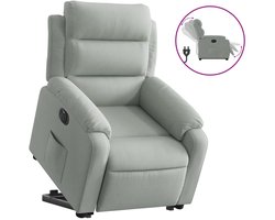 vidaXL - Sta-opstoel - elektrisch - verstelbaar - fluweel - lichtgrijs