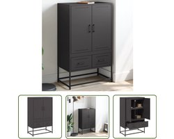 vidaXL Staalkast - Hoge Kast - Hoge kast 68x39x111,5 cm staal zwart - Zwarte Kast - Opbergkast - Kledingkast