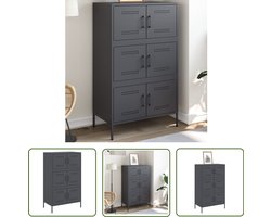vidaXL Staalkast - Hoge Kast - Hoge kast 68x39x113 cm staal antracietkleurig - Antraciet Kast - Opbergkast - Industrieel Design
