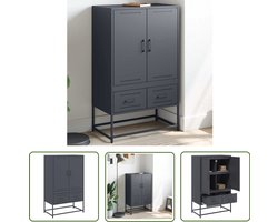 vidaXL Staalkast - Hoogkast - Hoge kast 68x39x111,5 cm staal antracietkleurig - Zwarte Kast - Opslagoplossing - Wandmontage