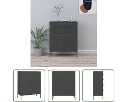 vidaXL Staalkast - Ladekast - Ladekast 80x35x101,5 cm staal antracietkleurig - Antraciet Kast - Opbergkast - Woonkamer Kast