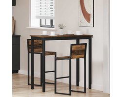 vidaXL - Staande - Bartafel - Bewerkt - hout