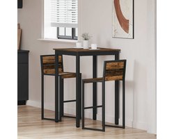 vidaXL - Staande - Bartafel - Bewerkt - hout - Vierkant