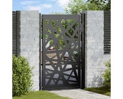 vidaXL Stalen Poort 105x155 cm - Zwart Weerbestendig