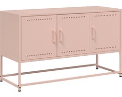 vidaXL Stalen Tv-meubel - Roze - 100,5x39x60,5 cm Tv-meubel - Industrieel Meubilair - Metalen Tv-standaard - Roze Tv-meubel - Tv Kast