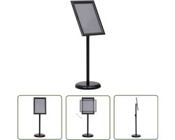 vidaXL Standaarden - Posters - Posterstandaard A3 aluminiumlegering zwart - Advertentieborden - Presenteersystemen - Office Supplies