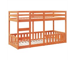vidaXL - Stapelbed - massief - grenenhout - wasbruin - 80x200 - cm
