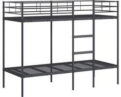 vidaXL - Stapelbed - zonder - matras - 75x190 - cm - staal - zwart