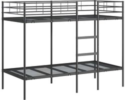 vidaXL - Stapelbed - zonder - matras - 90x190 - cm - staal - zwart