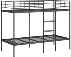 vidaXL - Stapelbed - zonder - matras - 90x200 - cm - staal - zwart