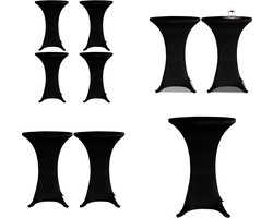 vidaXL Statafelhoes 4 st stretch Ø60 cm zwart - Tafelkleed - Tafelkleden - Statafelkleed - Statafelkleden